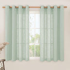 Light Sage Linen Curtains 45 Inches Long by LAMIT