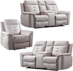 ANJ 3-Piece Faux Leather Power Recliner Sofa Set - Image 8
