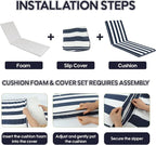 Only choice Chaise Lounge Cushions Outdoor, Fade & Water Resistant Patio Lounge - Image 6