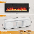 80" Fireplace TV Stand with Double LED Lights - Image 4