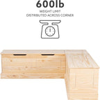 Linon Harris Unfinished Wood Backless Nook - Image 18