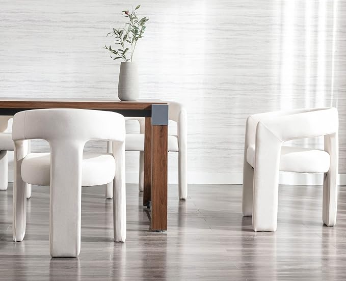 VESCASA Linen Barrel Dining Chair - Image 6