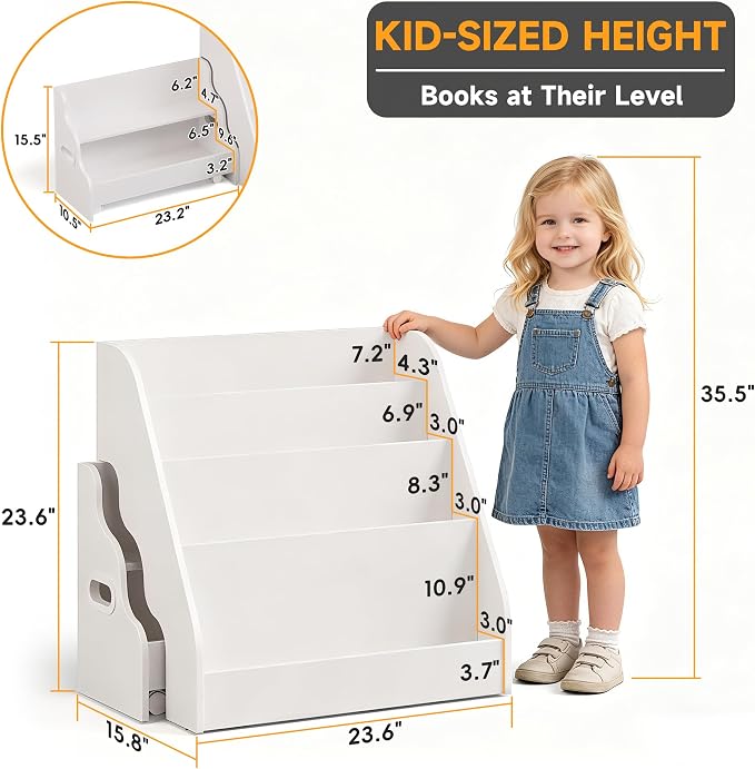 2-in-1 Montessori Kids Bookshelf - Image 2