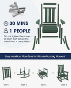 KINGYES Oversized Outdoor Rocking Chair, All-Weather Patio Rocking Chairs - Image 8