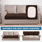 Water Repellent Couch Cushion Cover 3 Pieces Sofa Seat Cushion Covers, Stretch - Image 3