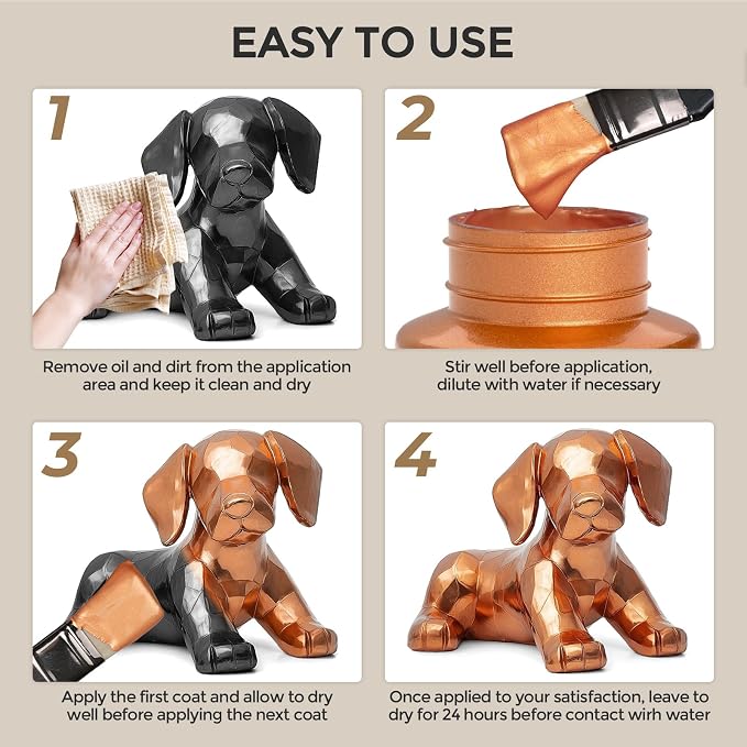 Nicpro Metallic Copper Acrylic Paint, 8.45oz/250ml Large Copper Leaf Paint - Image 8
