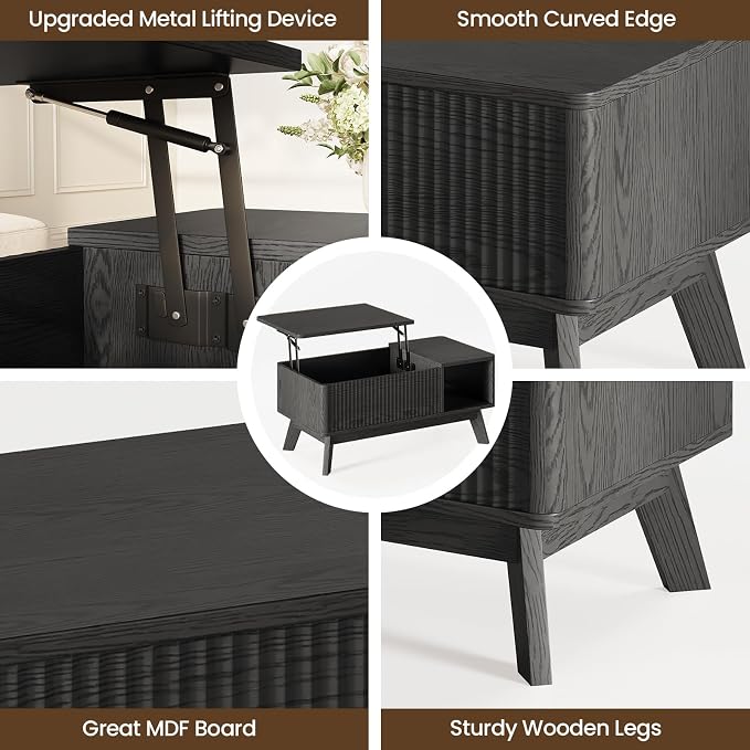 Wood Lift Top Coffee Table - Image 3
