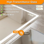 ENZE 20" x 28" Smart LED Bathroom Mirror - Image 5