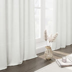Ivory Linen Curtains for Living Room 2 Panels Set Extra Long Back Tab Light - Image 6