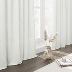 2 Panels Set Ivory Linen Curtains 105 Inches Long - Image 6