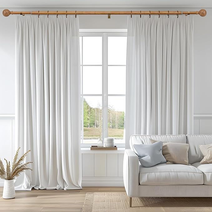 QDWIS 2 Pack Boho Wood Curtain Rods - Image 2