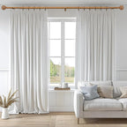 QDWIS Boho Wood Curtain Rods for Windows 48 to 84 inch, Rustic Decorative - Image 2
