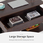 FDW Lift Top Coffee Table with Hidden Compartment and Storage Shelf Wooden Lift - Image 5