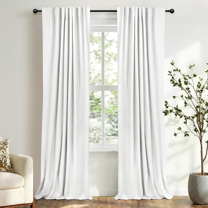 Faux Linen Total Blackout Curtains by 100BlackoutShield
