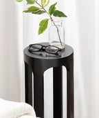 Kate and Laurel Dahl Modern Wooden Round Drink Table; 8 x 23; Black; - Image 4