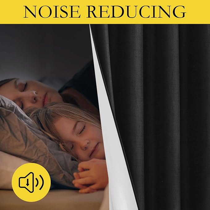 NICETOWN Vintage Open Linen Weave Flax Thermal Curtains, 100% Blackout Curtains - Image 4