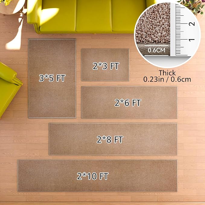 Area Rug with Non Slip Rubber Backing, Washable Soft Floor Carpet - Image 2