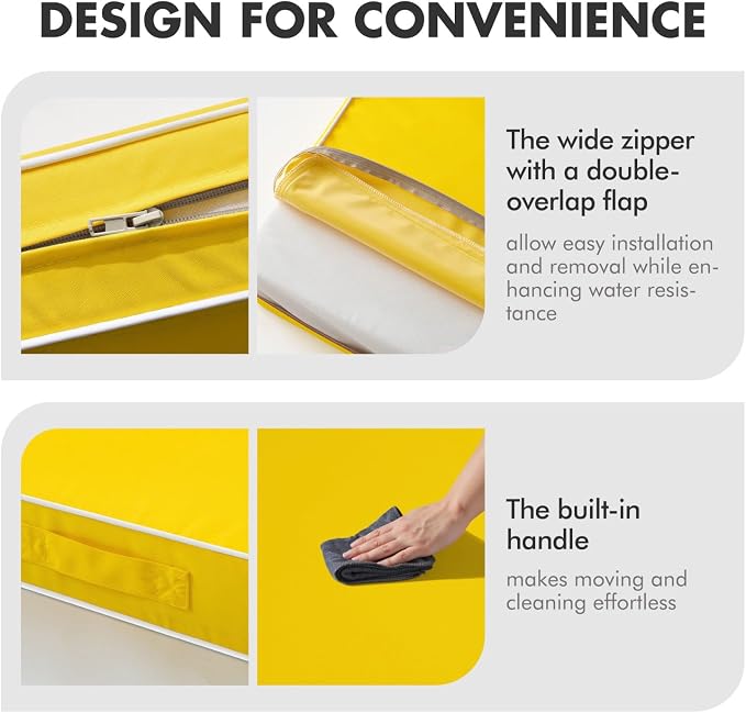 MIULEE Yellow Outdoor Seat Cushion 22x22 Inch Waterproof & 3 Year Fade - Image 7