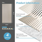 Art3d 4 Pack 47.2 x 23.6in. Wood Slat Acoustic Panels - Image 6