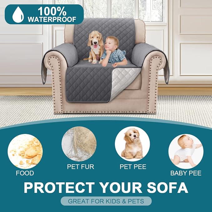 Turquoize 100% Waterproof Sofa Covers Chair Cover Armchair Couch Protector - Image 2