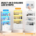 VersionTECH. Glass Display Cabinet, 4-Tier Curio Cabinet - Image 3