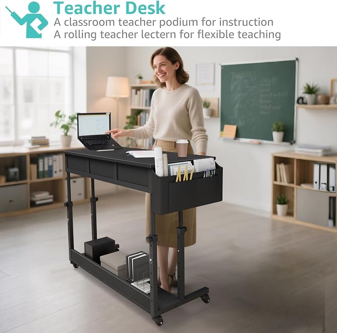 Rolling Standing Desk Adjustable Height - Image 4