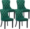 KCC Velvet Dining Chairs Set of 4, Upholstered High-end Tufted Dining Room Chair by KCC
