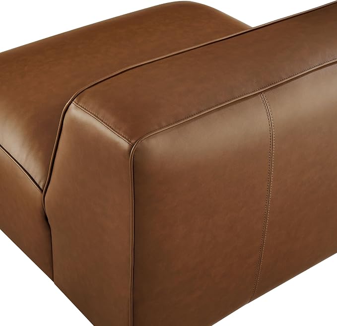 Modway Auren Vegan Leather Modular Armless Chair in Coffee - Image 9