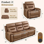 ANJ 2-Piece Oversied Faux Leather Power Recliner Sofa Set - Image 2