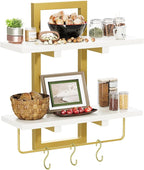 Creso hom Floating Shelves, Hanging Bathroom Shelves 2-Tier, Wall Mounted - Image 6