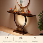 Wood Console Table for Entryway or Living Room, Circle Design - Image 3