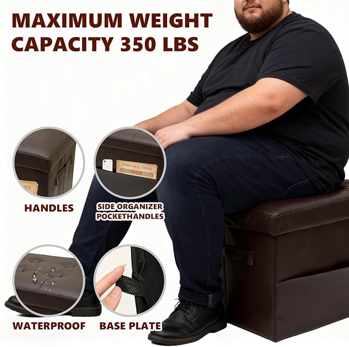 ALASDO Storage Ottoman Footrest Stool Small Ottoman - Image 6