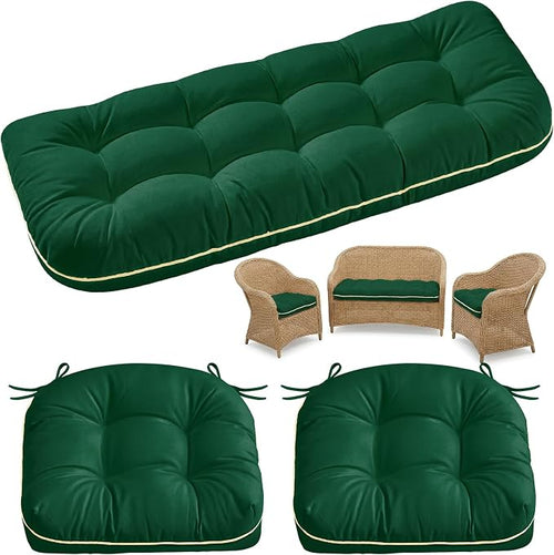 1 MIDDLE ONE Wicker Chair Cushions 3 Pieces Set by 1MIDDLEONE