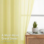 Sheer Curtains 63 inch Length 2 Panels Set - Image 2