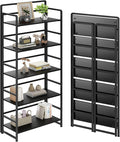 No Assembly Folding Bookshelf, 5 Tiers Collapsible Book Shelf by THKKYHomeOfficeFurniture