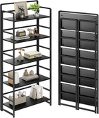 No Assembly Folding Bookshelf, 5 Tiers Collapsible Book Shelf by THKKYHomeOfficeFurniture