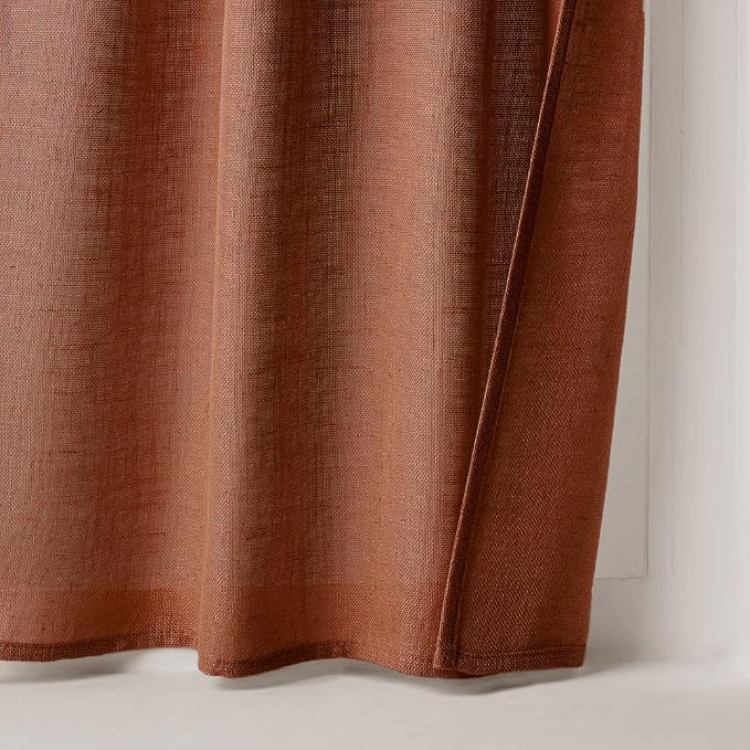 MIULEE Burnt Orange Fall Kitchen Curtain 24 Inches Long 2 Panels Farmhouse | - Image 7