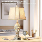 Set of 2 Rustic Table Lamps for Living Room Bedroom, Farmhouse Vintage - Image 8
