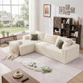 108" Boneless Couch Modular Sectional Sofa, L-Shaped Couch by Urnodel