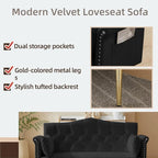 oaaktu Small Velvet Loveseat Sofa - Image 4