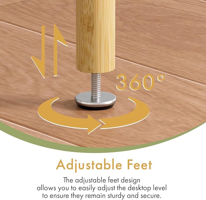 2 Tier Bamboo End Table, Narrow Side Table - Image 6