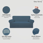 Easy-Going Stretch Oversized Loveseat Couch Covers Washable Bluestone | 1-Piece - Image 3