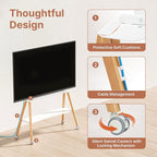 Rolling Easel TV Stand for 49–75 Inch TVs, Mobile TV Cart - Image 5