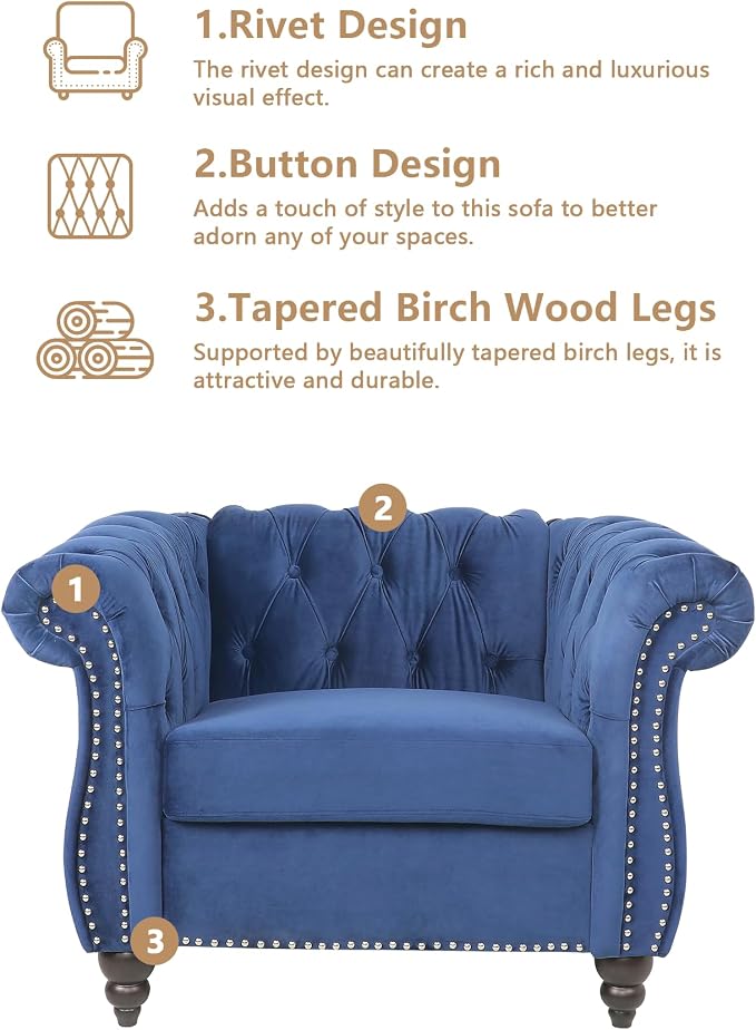 AVZEAR Living Room Accent Chair, Upholstered Sofa Chair Single Sofa Chair - Image 7