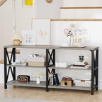 LVB Industrial Entryway Table, Farmhouse Rustic Console Table Behind Couch - Image 5