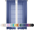 Blue Sheer Curtains 72 Inches Long 2 Panels Set, Transparent Light Filtering by OWENIE