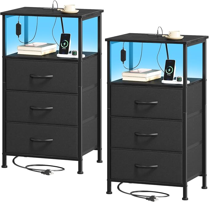 Somdot Nightstands Set of 2, Bedside Tables by Somdot