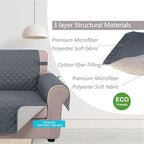 U-NICE HOME Reversible Recliner Chair Covers, Dark Blue/Light Grey | - Image 4