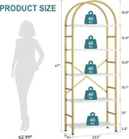 Shintenchi Bookshelf, Arched Bookshelf 5 Tier Bookcase Shelf - Image 2