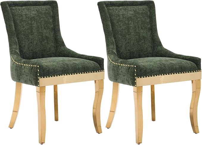Upholstered Dining Chairs Set of 2, Modern Fabric Side Chairs by MZDOO